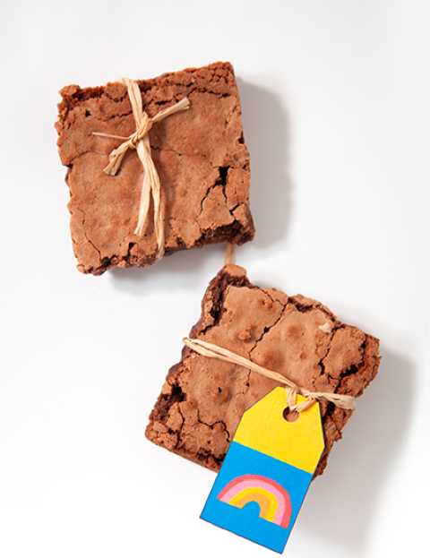 Brownie melcochudo en bolsa