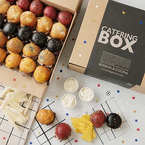 Catering box para compartir - Miniburgers & chips