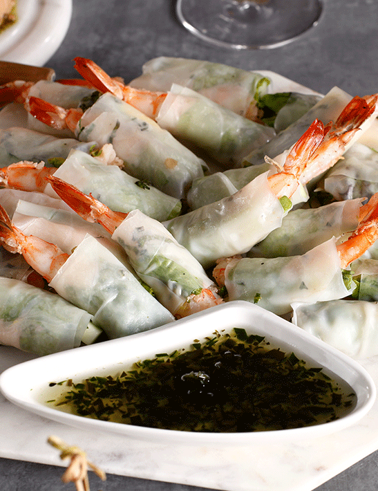 Rollos de langostino